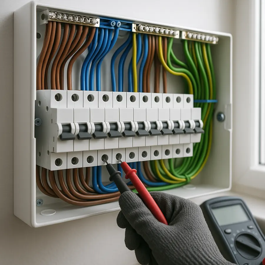 Consumer unit being tested